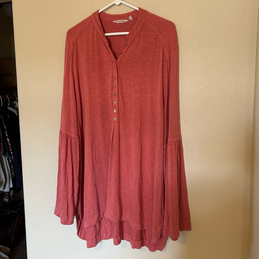 Soft Surroundings Women's Boho Bell Sleeves Flowy Blouse 3X - Picture 4 of 10